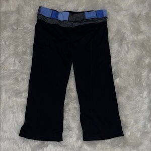 90 Degree By Reflex Black Cropped Pants with Blue Waistband